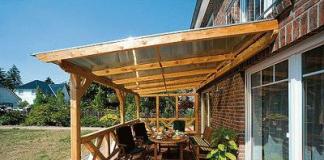 How to build a wooden canopy for a summer house with your own hands
